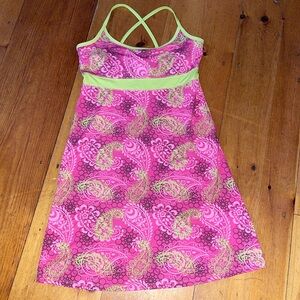 Lola by AFG Pink & Green Paisley Printed Tank Top Sports Dress Size: Small